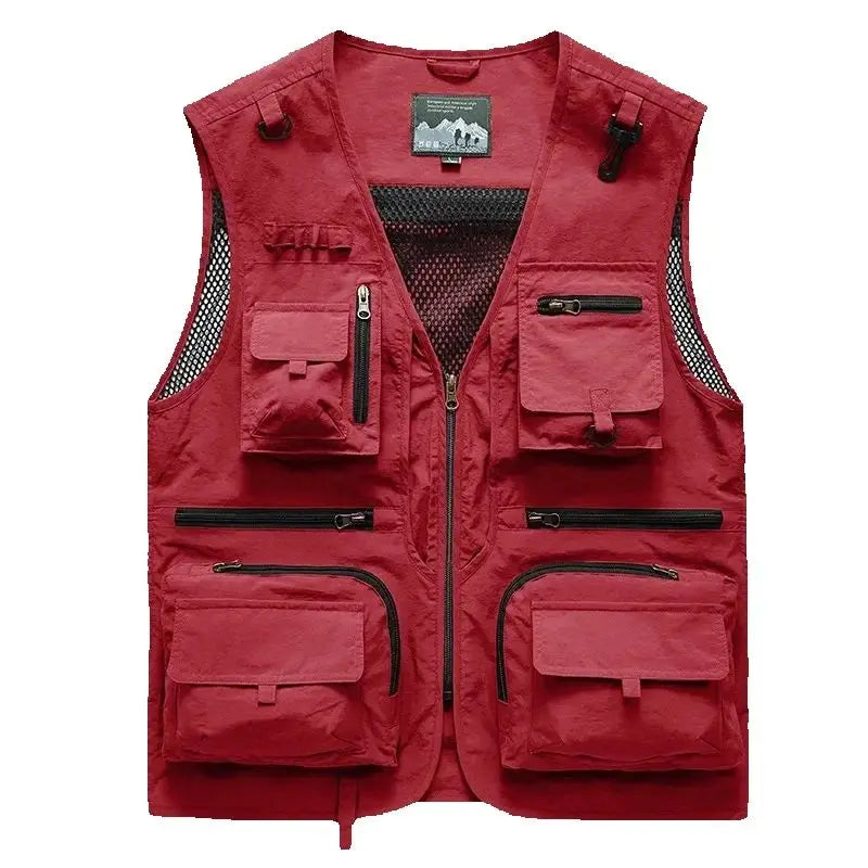 2024 Outdoor Leisure Vest Men's New Multi-Pocket Breathable Outdoor Sports Coat High-Quality Design Leisure Vest Men