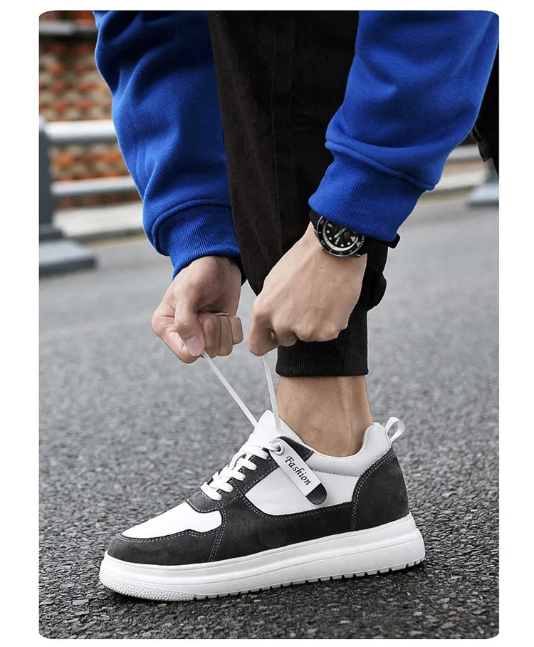 Fashion Men Casual Shoes Men Low Cut Sneakers Breathable Height Increasing Shoes 6/8/10CM Thick Sole Hard-Wearing Male Footwear
