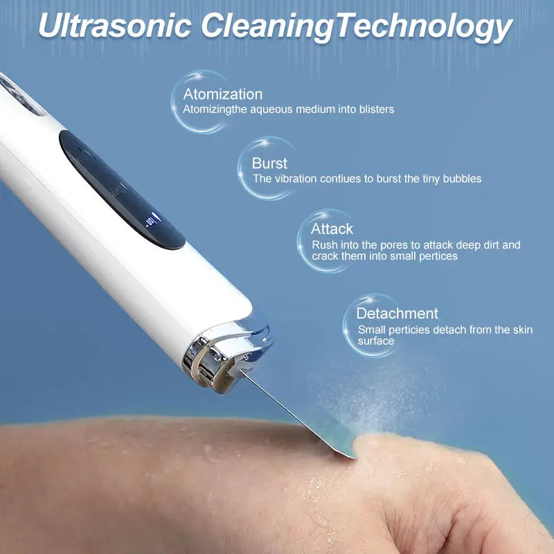 Personal Care Face Exfoliating Device Deep Cleansing Ultrasonic Face Spatula Facial Skin Scrubber