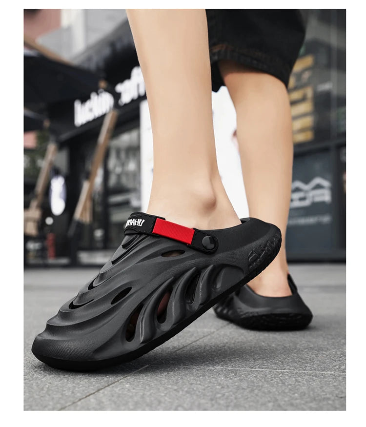 Fashion Men's Sandals Soft EVA Clogs Fashion Thick Sole Couples Beach Slippers Casual Slide Hole Shoes