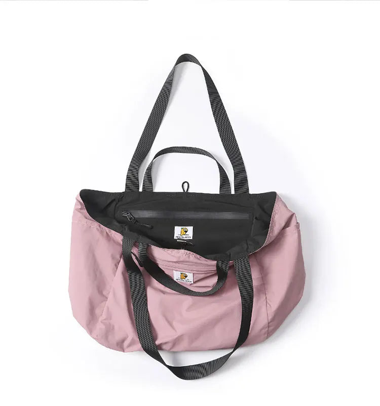 Reversible Travel Tote Bag Large Capacity Foldable Carry On Duffle Bag Canvas Shoulder Luggage Packing Bag for Women Men