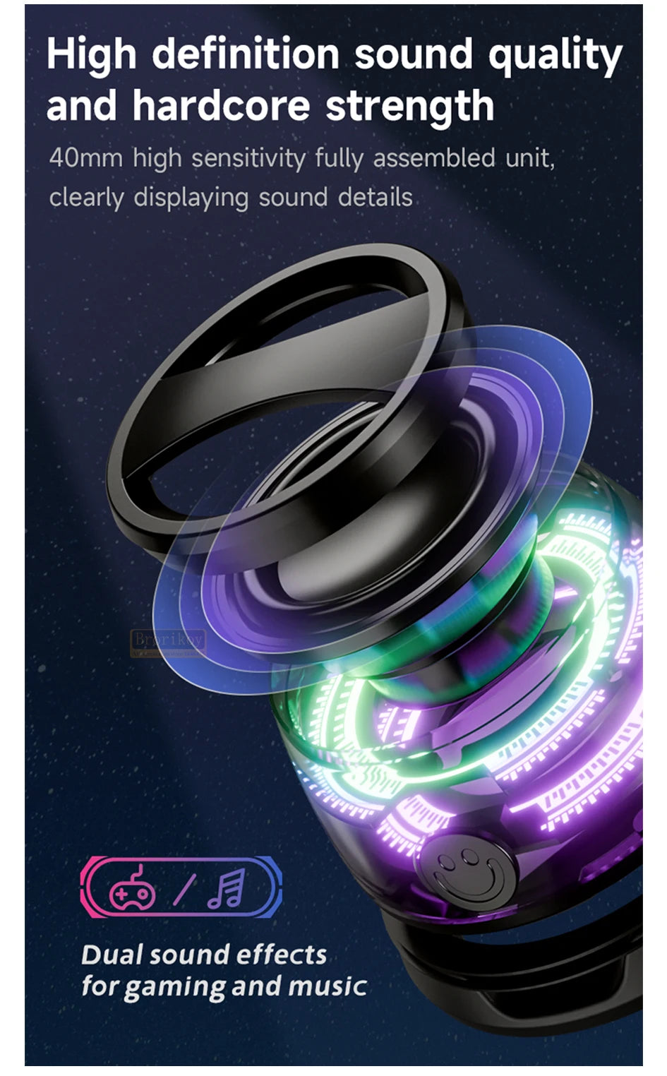 مكبر صوت صغير محمول بتقنية البلوتوث 5.3، مكبر صوت مغناطيسي صغير، صندوق صوت، تشغيل لمدة 7 ساعات، حامل هاتف للكمبيوتر الشخصي، شاومي، هواوي