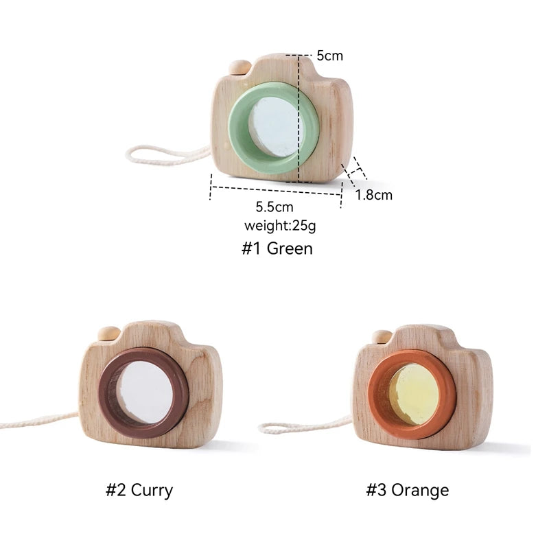 Montessori Baby Toys Education Wooden Blocks Toys for Kids Montessori Education Building Blocks Children Mini Camera Wooden Toys