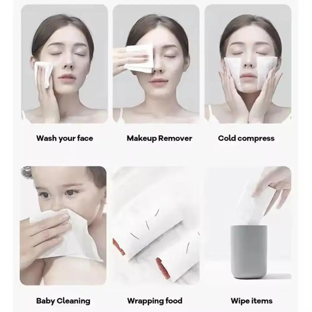 منشفة وجه قابلة للاستخدام مرة واحدة، منشفة قطنية ناعمة قابلة للاستخراج، مناشف إزالة مكياج صالونات التجميل، أداة غسيل للعناية بالبشرة من القطن الناعم