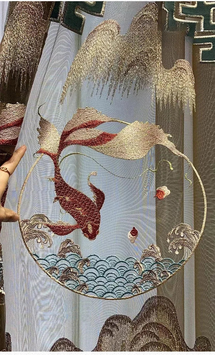 Curtains for Living Room Bedroom Dining  Embroidered Modern Shading Velvet Cloth Customiz Custom  Classic Decor Fabric Blackout