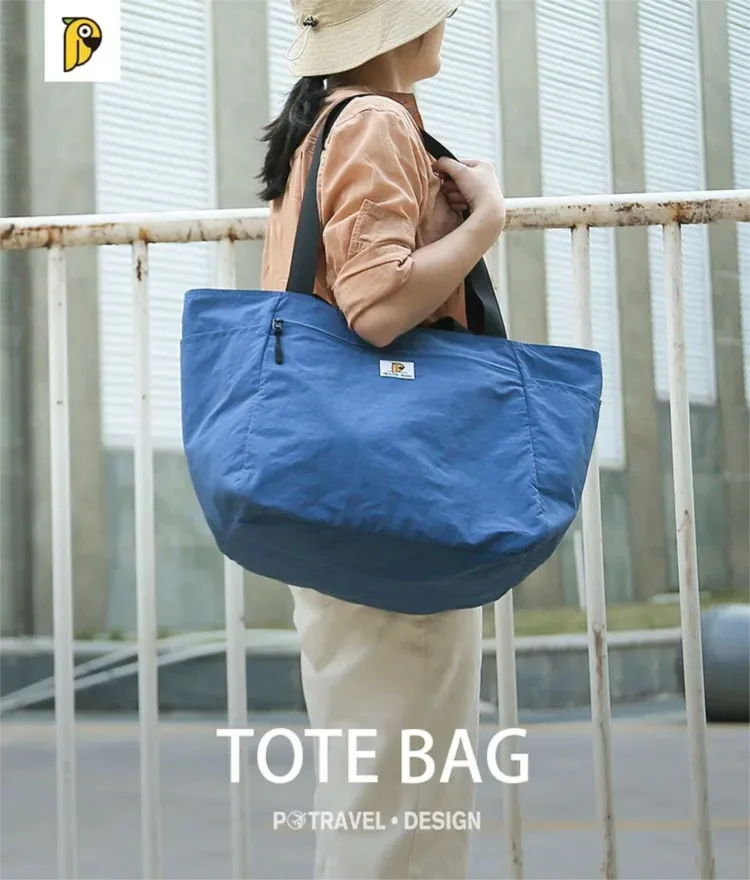 Reversible Travel Tote Bag Large Capacity Foldable Carry On Duffle Bag Canvas Shoulder Luggage Packing Bag for Women Men