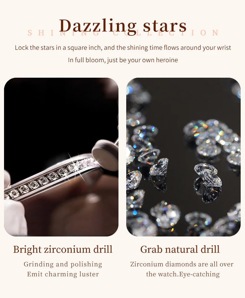 OLEVS 9943 Luxury Elegant Women's Watches Full Diamond Dial Waterproof Fashion Quartz Watch for Ladies Original Authentication SwiftNest