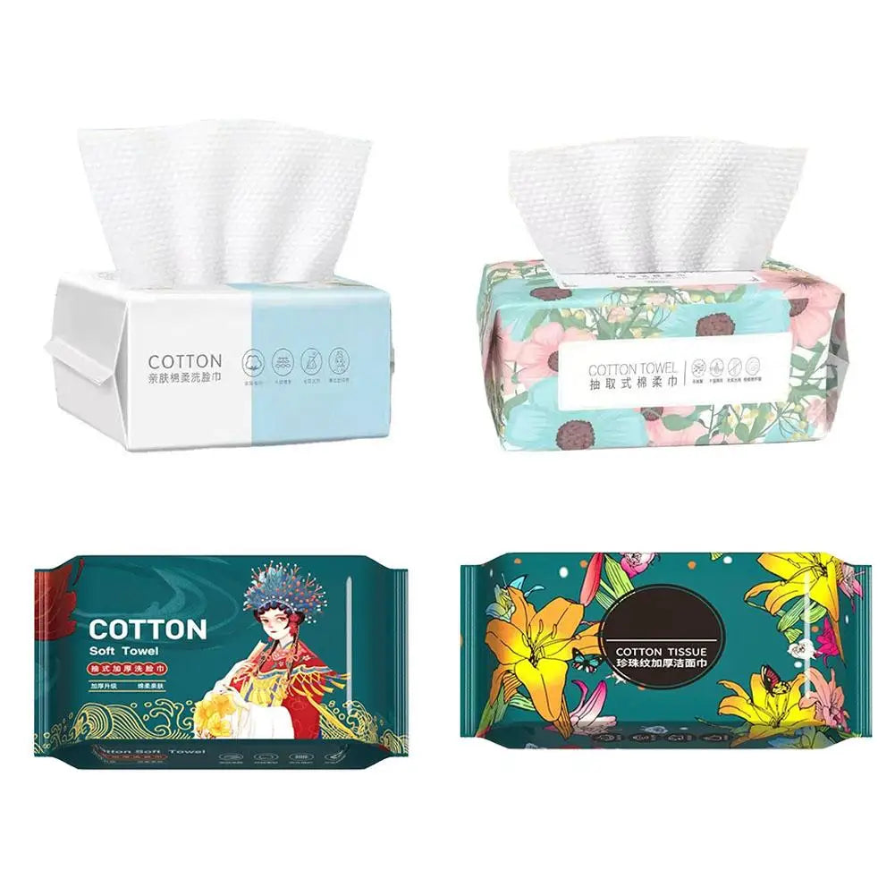 منشفة وجه قابلة للاستخدام مرة واحدة، منشفة قطنية ناعمة قابلة للاستخراج، مناشف إزالة مكياج صالونات التجميل، أداة غسيل للعناية بالبشرة من القطن الناعم