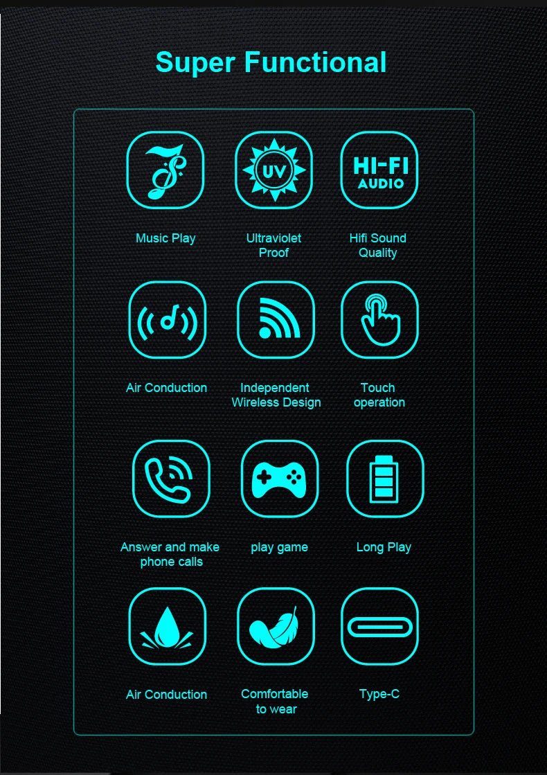 Bluetooth 5.4 Glasses Headsets Wireless Glasses Earphones Air Conduction Headphones Noise Reduction Earbuds Outdoor for Xiaomi