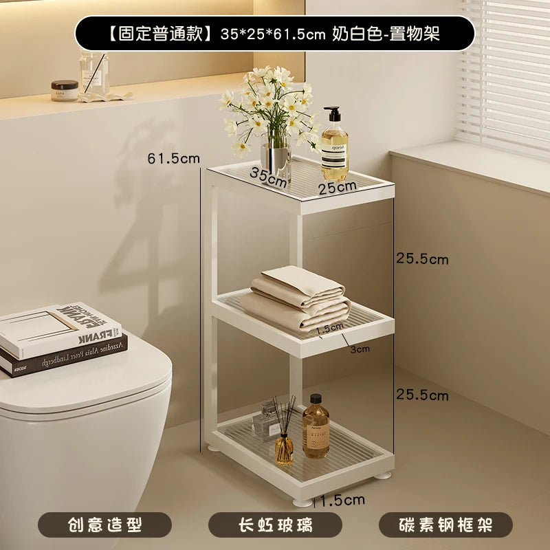 Spacious Bathroom Storage Organizer Multifunctional Floor Standing Cabinet Waterproof Freestanding for Small Gap