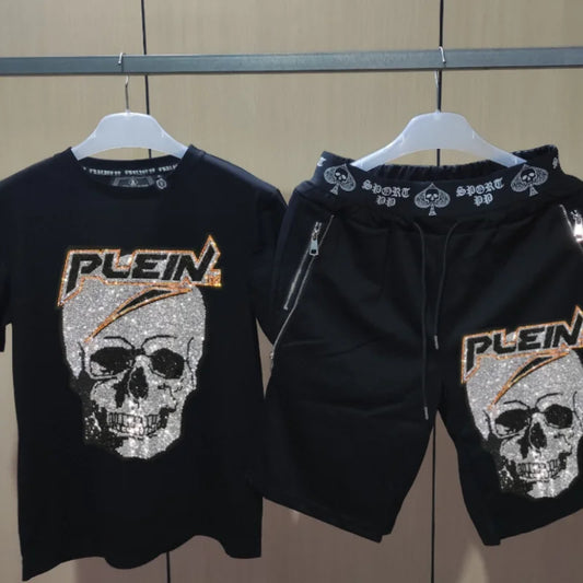 Mens Joggers Sets  Clothing Fashion designer  Tracksuit Men Short Sleeve Suit Men Casual