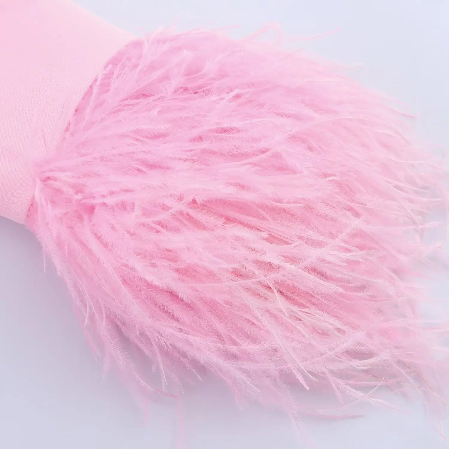 Women Fashion Pink Sets Turn-Down Collar Long Sleeves Single-Breasted Feather Blazer+High Waist Pocket Zipper Long Pants