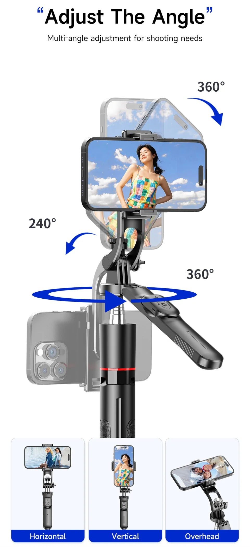 MEUYAG Selfie Stick Tripod with 1708mm Long Monopod Fill Light, Bluetooth Remote, 360° Rotation, 1/4 Interface, for mobile phone