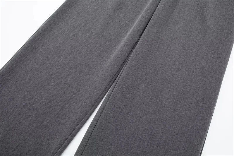 MUJER 2025 Women's Pants Beige Grey Black Wide Leg Pants Women High Waist Baggy Pants Woman Fashion Summer Office Trousers SwiftNest