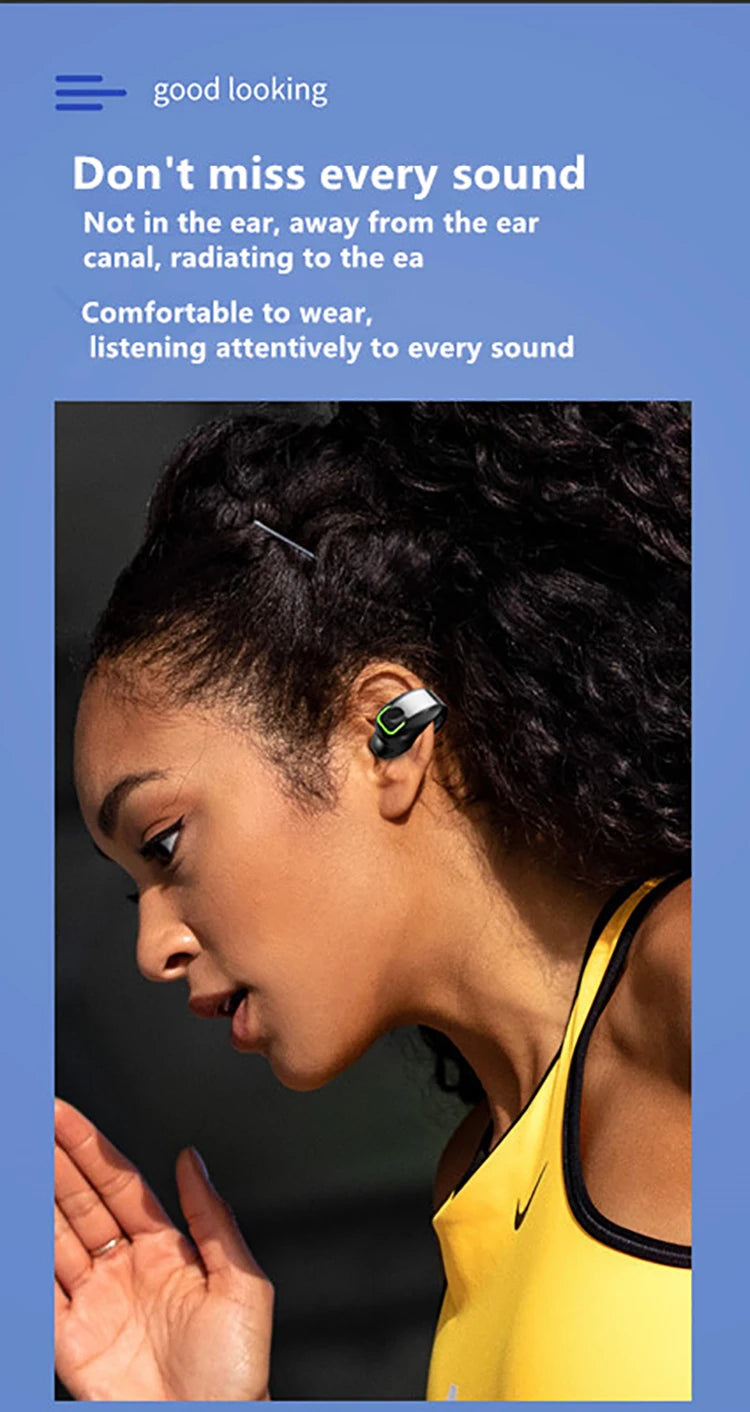 Bone Conduction 5.3 Wireless Bluetooth Headset Talking Clip-on Headset Long Time Wear Without Pain Ultra Long Battery Life