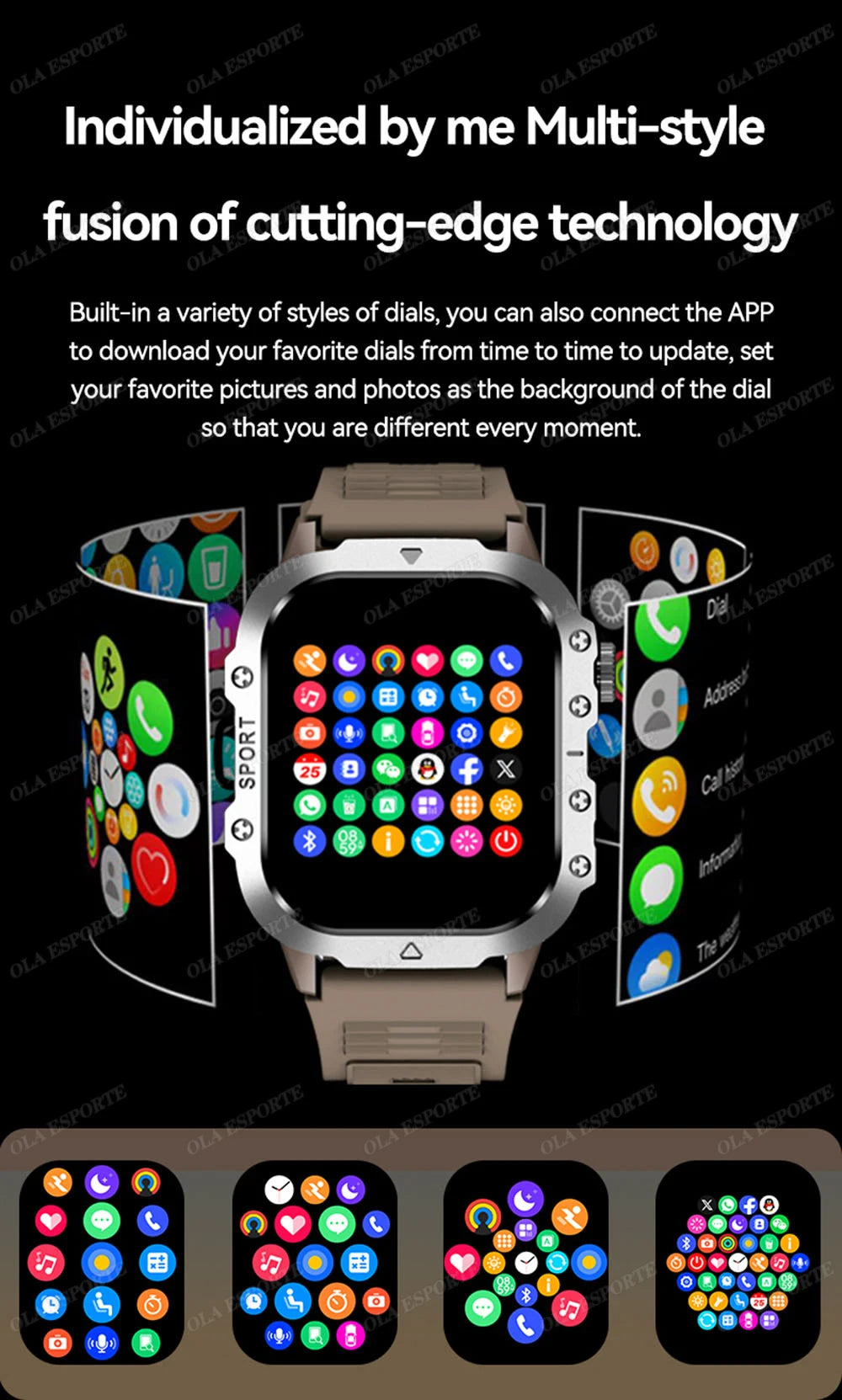 Outdoor Sports Smart Watch 2.01 Inch AMOLED Screen LED Flashlight Bluetooth Talking Smart Watch for Men Women Holiday Gifts 2025