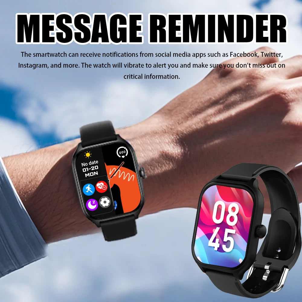 LAXASFIT New Smart Watch Bluetooth Talk Tracking Heart Rate Sleep Monitor Bluetooth Smart Watch Gifts for Men and Women