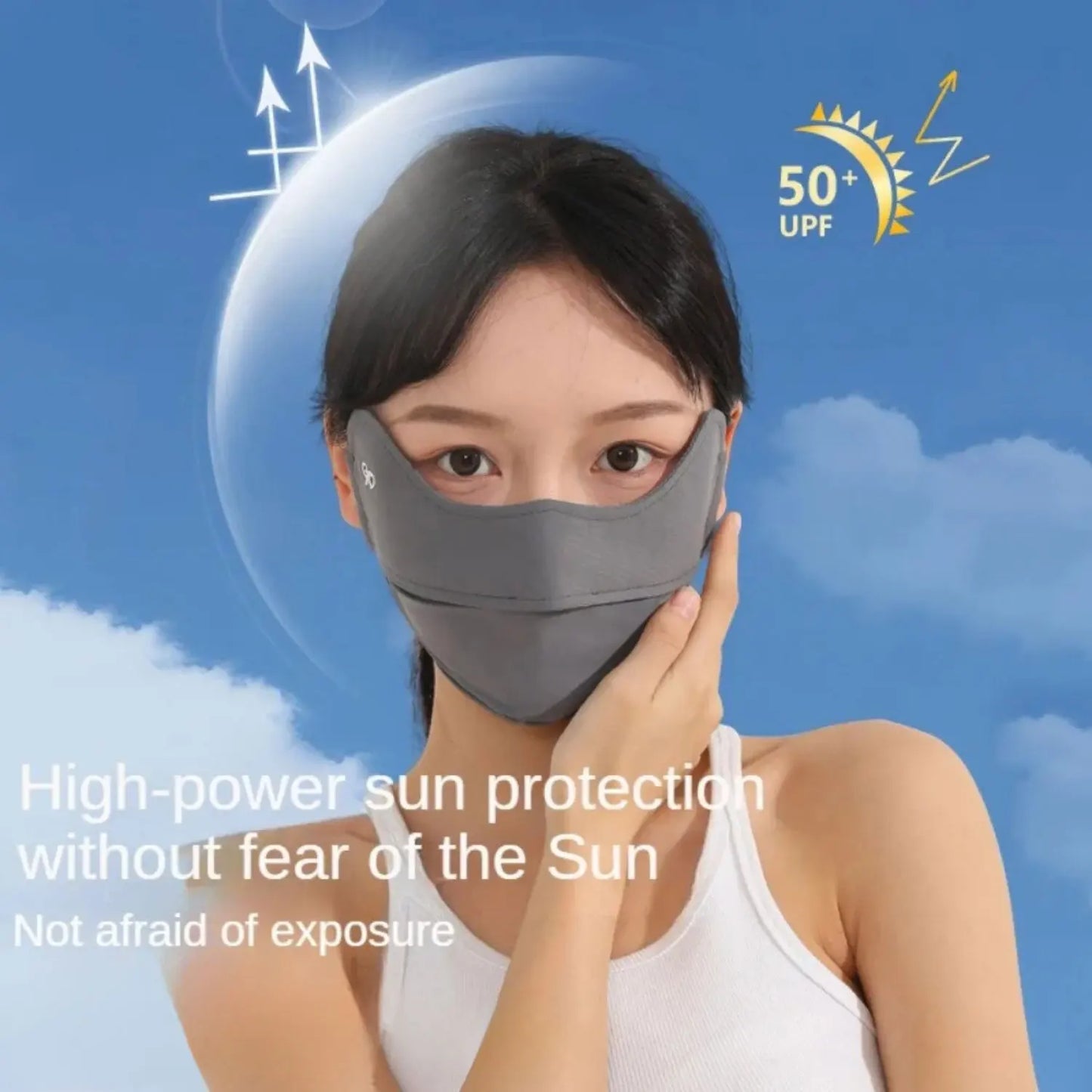 Face Mask Outdoor Sports Summer Ice Silk Sunscreen Face Sun Protection Forehead Thin Section Breathable