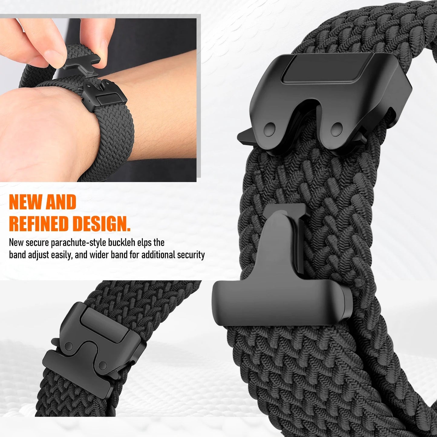 Parachute Braided Strap for Fitbit Versa 4 3 Sense 2 band Accessories replacment nylon correa Bracelet for Fitbit Versa 4 Strap SwiftNest