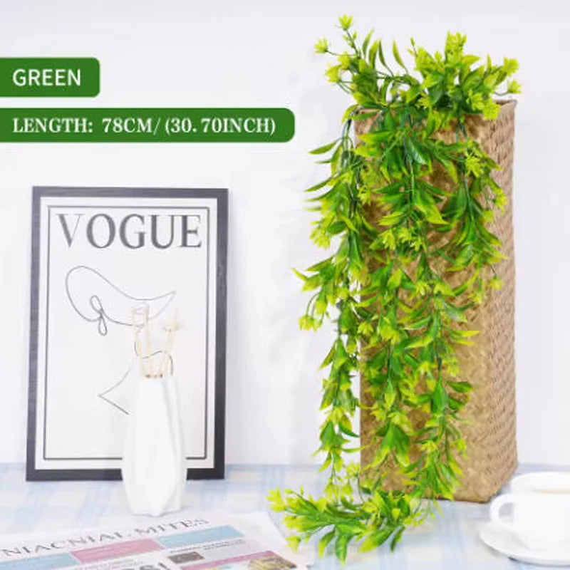 Leaves Vines Home Room Decor Hanging Artificial Plant Plastic Leaf Grass Wedding Green Plant Ivy Home Outdoor Garden Decor