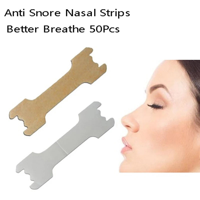 50PCS Breathing Nasal Strips Snoring Anti Snoring Strips Easier Better Breathe Health Care Right Way Stop Sleeping Well