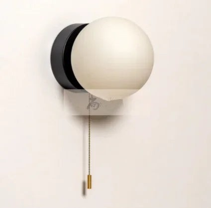 مصباح حائط لغرفة النوم الحديثة، مصباح حائط كروي إبداعي جديد مع مفتاح قابس القدم، مصباح حائط لغرفة المعيشة، فندق، منزل عائلي، ديكور