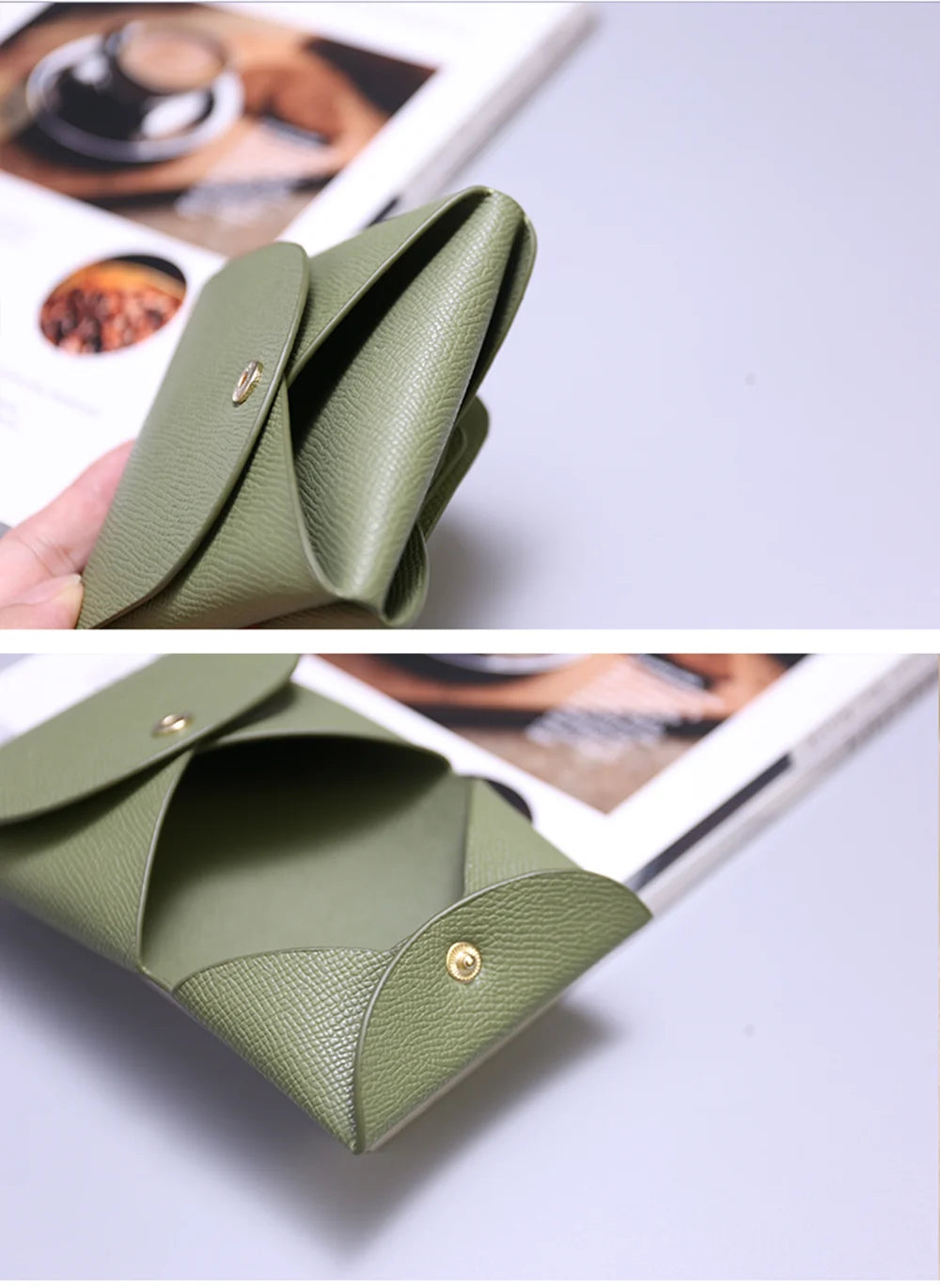 محفظة نقود من الجلد الأصلي للنساء والرجال بتصميم فاخر، حقيبة بطاقات ائتمان قابلة للطي، حروف مخصصة، حقيبة نقود صلبة، محفظة صغيرة