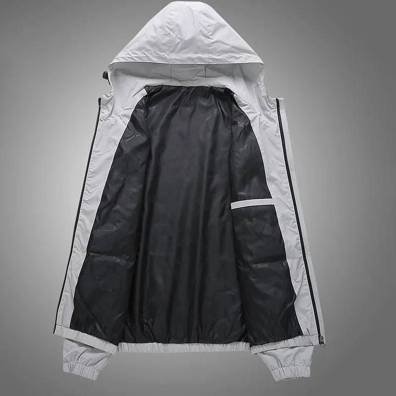 Outdoor Sportwear Windbreaker Hiking Sport Outwear Hooded Jacket Men Autumn Thin Breathable Windproof Hoodies Men's Clothing Top