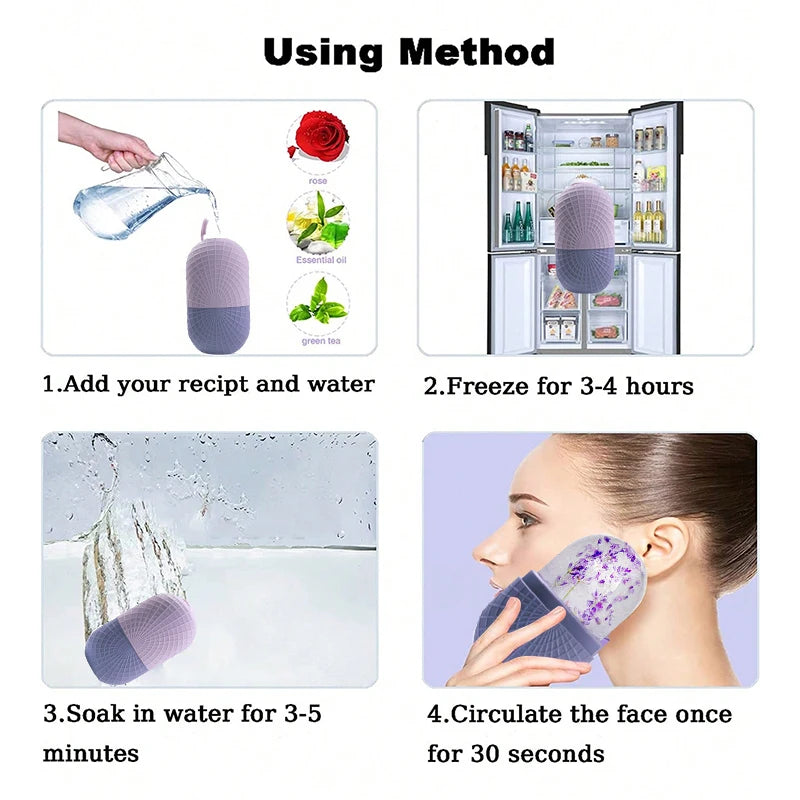 Face and Eye Ice Roller, Face Beauty Ice Roller, Facial Ice Massage Beauty Silicone, Reusable Leakproof Skin Care Tool