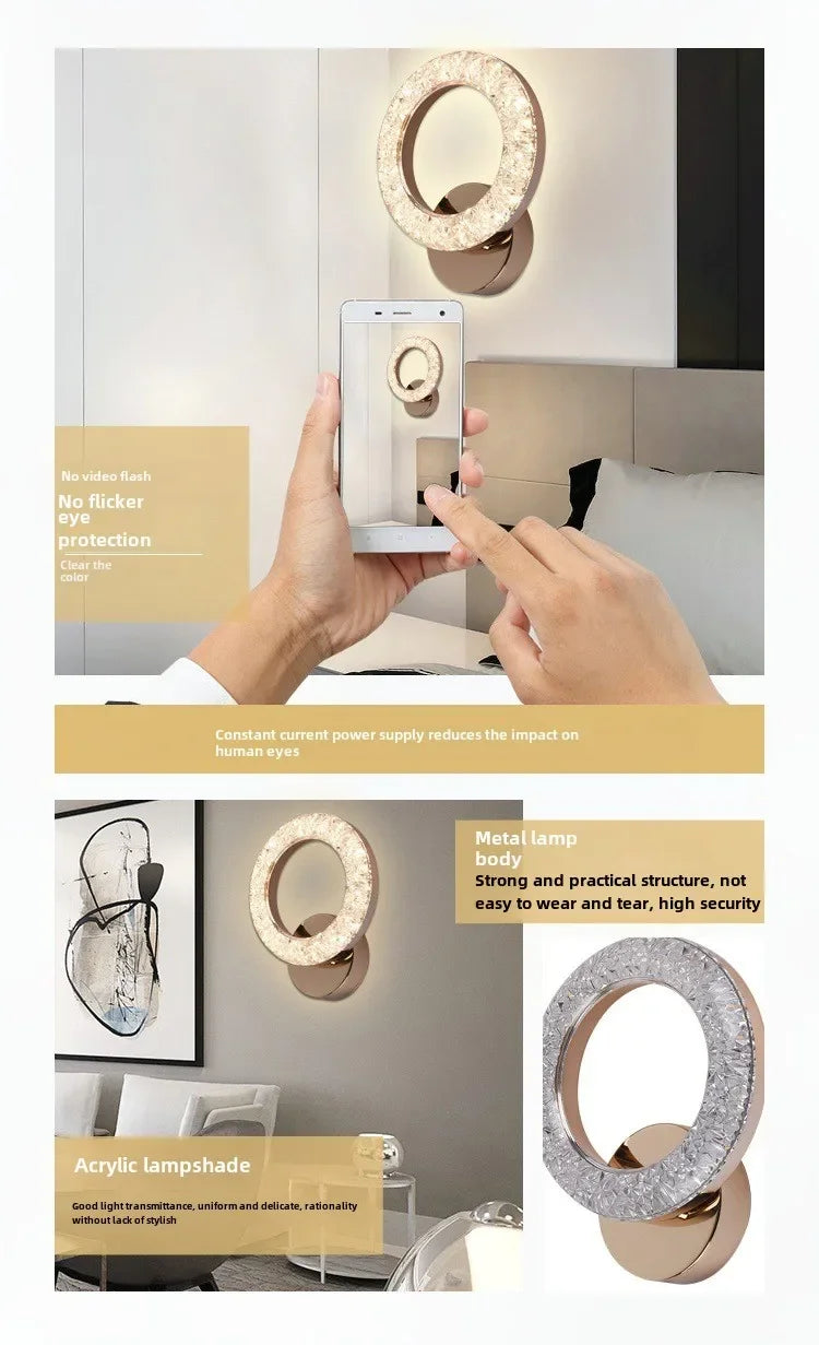 Bedside lamp bedroom decoration new master living  staircase modern simple background aisle wall light