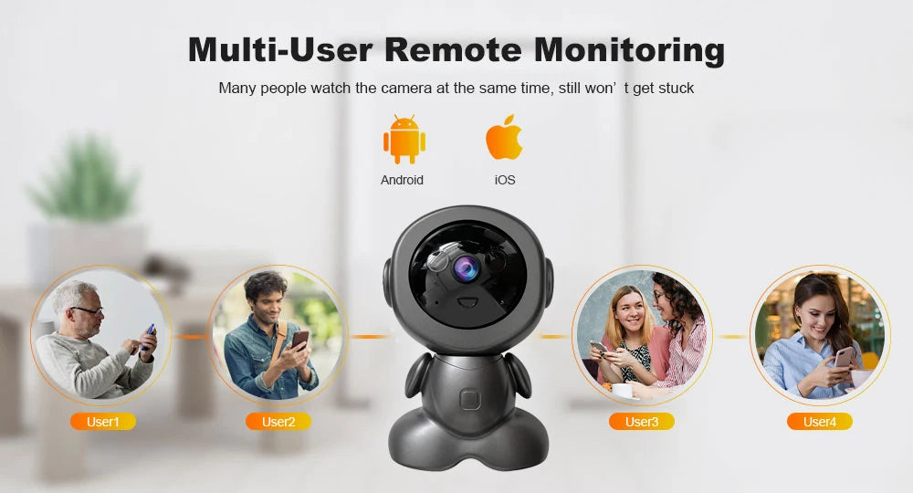 Mini WiFi IP Camera Wireless Indoor Robot Baby Monitor Two Way Audio Motion Detection Video Camara V380 CCTV Security Protection