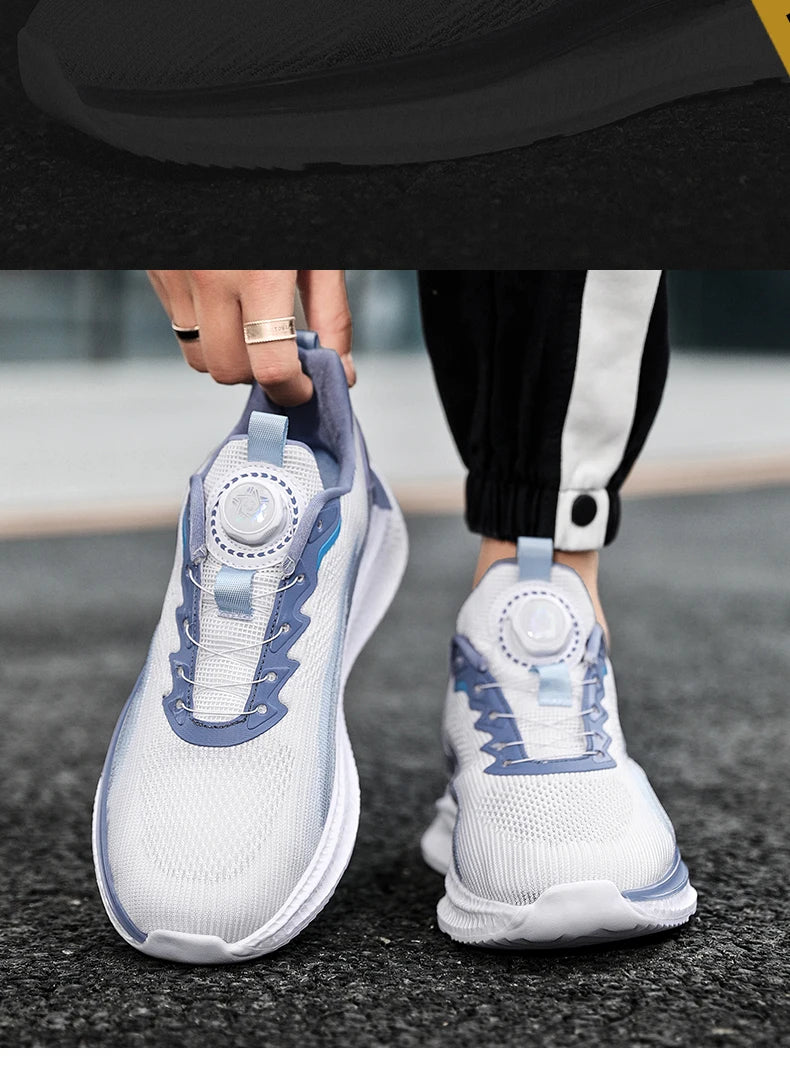 Men's Outdoor Running Shoes with Shock Absorption, Lightweight, Breathable, and Suitable for Casual Sports Activities.