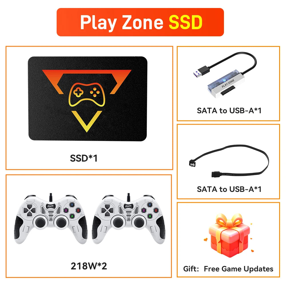 PlayZone 1TB Emulator Consoles Portable Retro Game SSD For PS5/PS4/PS3/Xbox/Switch/WII/WIIU Handheld Game HDD With 16000+ Games