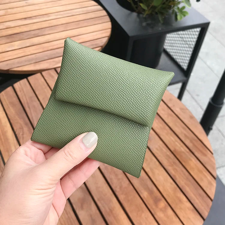 محفظة نقود من الجلد الأصلي للنساء والرجال بتصميم فاخر، حقيبة بطاقات ائتمان قابلة للطي، حروف مخصصة، حقيبة نقود صلبة، محفظة صغيرة