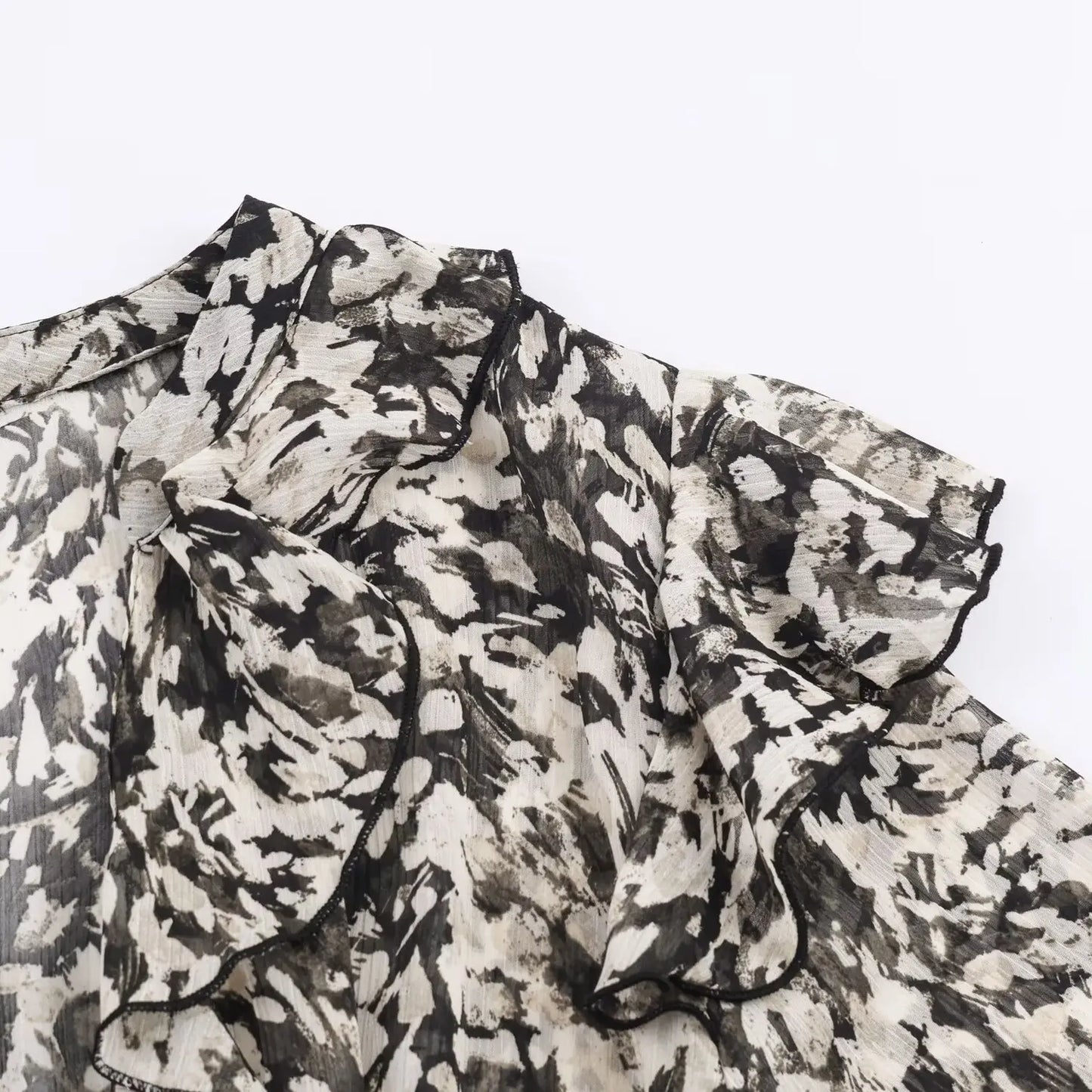 Women Fashion Printed Dress With Belt female Mini Dress Ruffles Short Dresses lady V-neck Long Sleeve Dress Elegant Party Dress