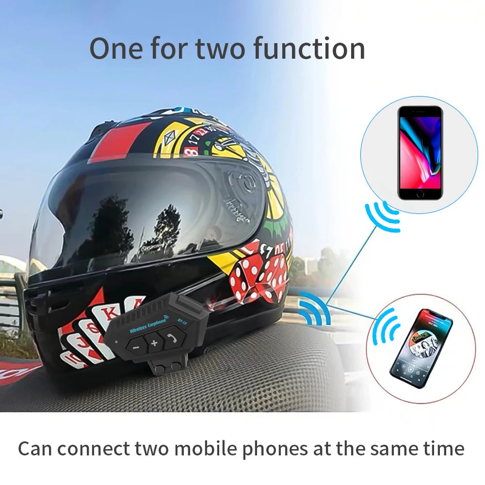 Motorcycle Helmet Headset Bluetooth 5.0 Headphone Wireless Earphones Motor Headset Bike Earphone Handsfree Stereo Earbud