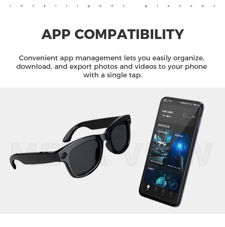 New Technology Bluetooth Call Smart Glasses 2025 Video Recording Camera Sunglasses VR Headset AI Translation Lens for Man Woman