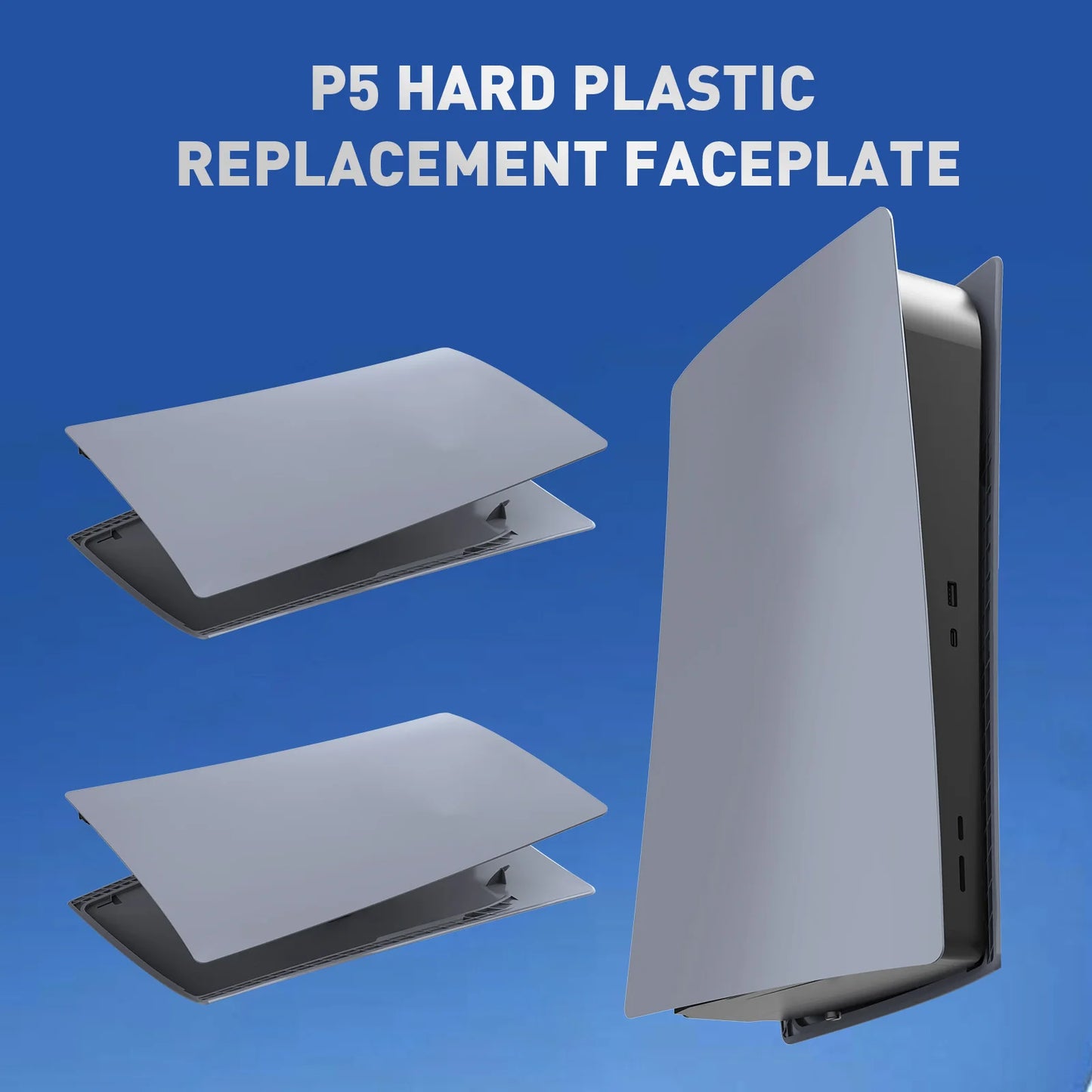 Gray 30th Anniversary Plates for PS5 Console Premium ABS Faceplate Shell Covers with Logo Stickers for PlayStation5 PS5 Fat Disc