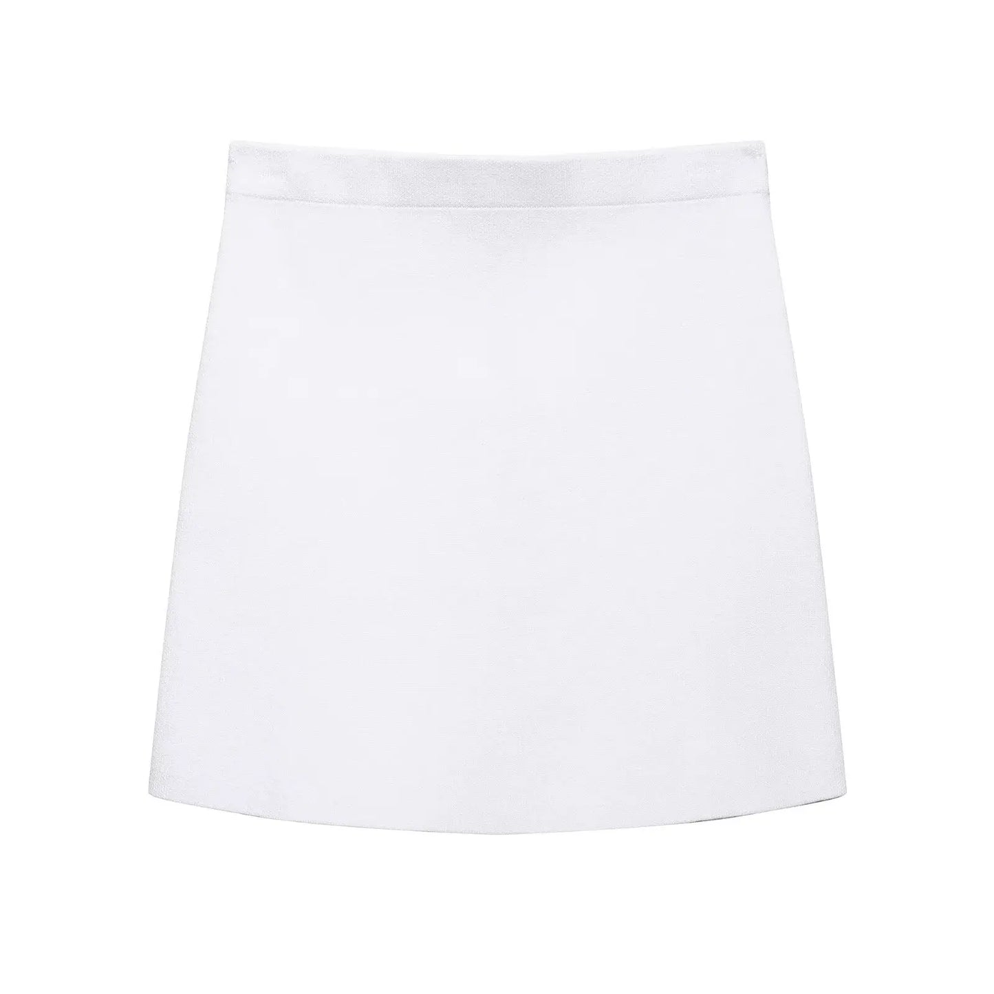 Women's Fashion Elegant Skirt Suit Round Neck Long Sleeve Knitted Sweater Top Elastic Waist Mini Skirt Female Spring Summer New