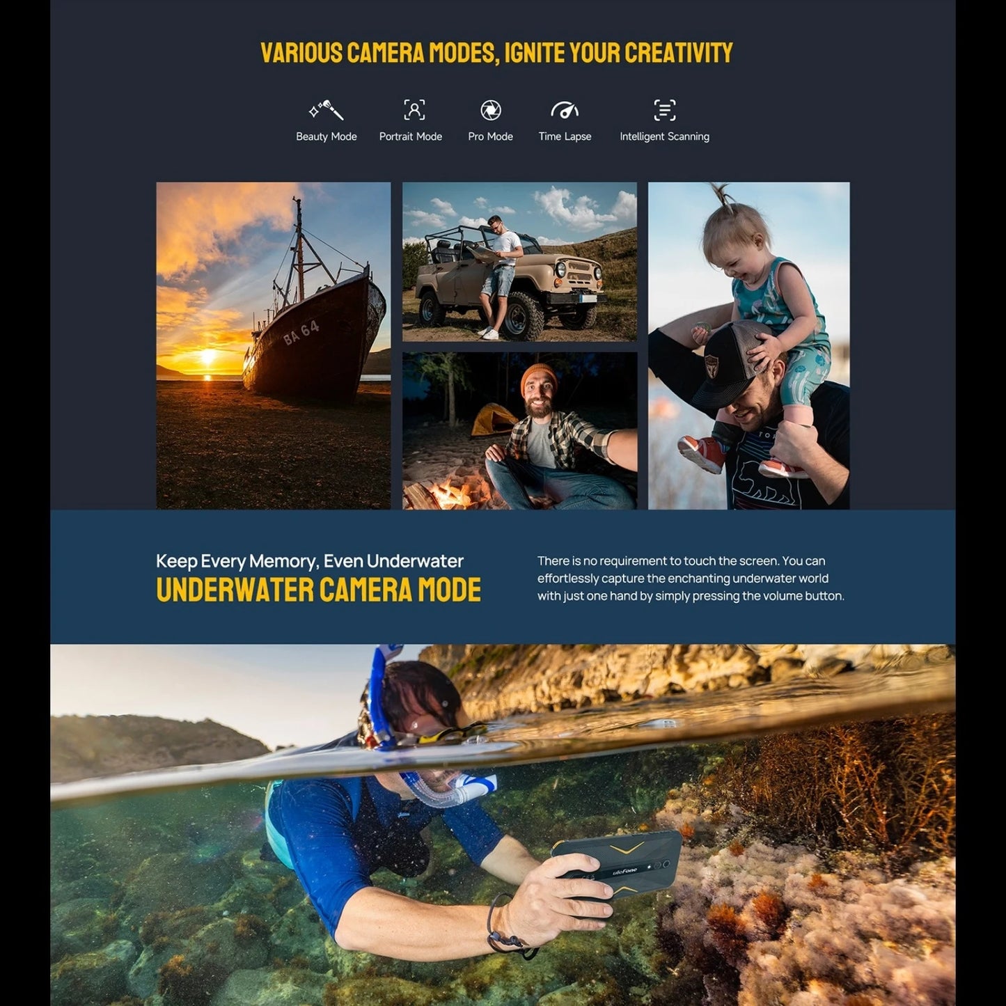 Ulefone Armor X12 Rugged Phone Android 13, Up to 6GB（3GB+3GB）RAM 32GB ROM 5.45''  4860mAh 13MP Smartphone NFC Global Version