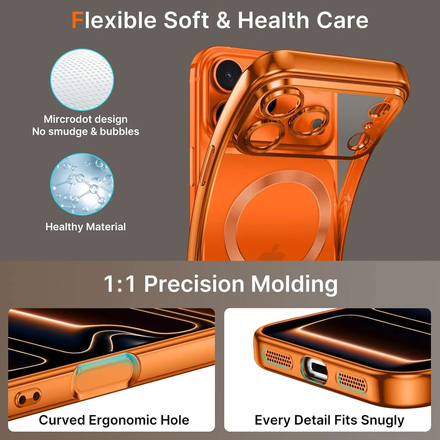 غطاء حماية للكاميرا شفاف فاخر من مادة TPU الناعمة مع جراب مغناطيسي لهاتف iPhone 17Pro Max/17Pro/Air/17