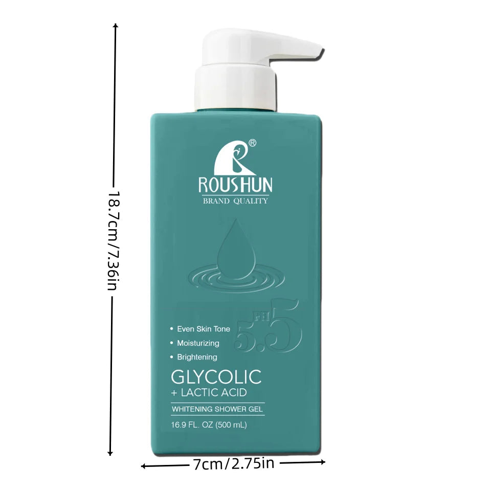 500mlLarge Capacity GLYCOLIC+LACTIC ACID shower gel Smooth and Moisturizing Skincare Hydrating Shower Gel SwiftNest