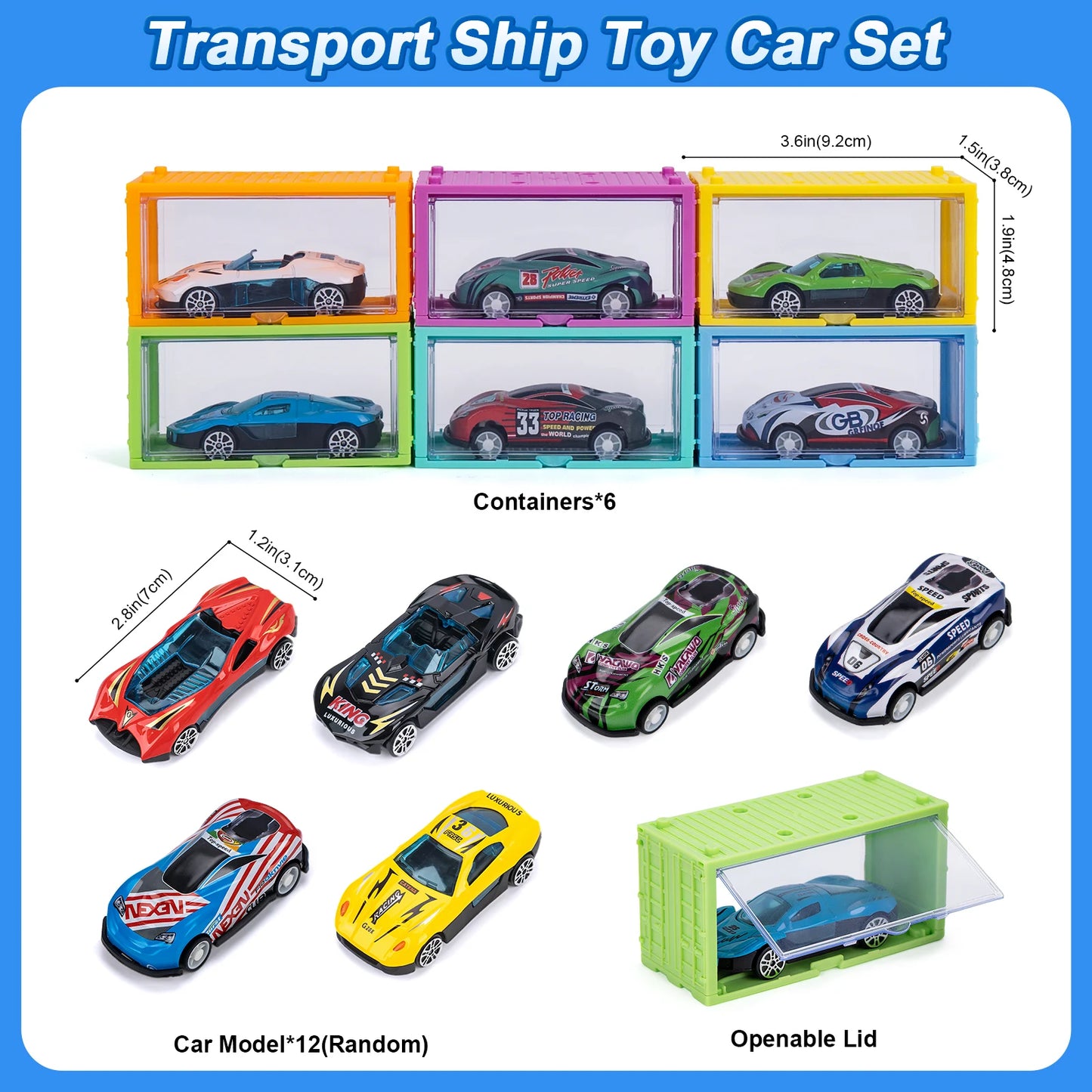 Kids Toys Car Simulation Track Transport Ship Toy with Lights&Music Ship Model Toy Car Parking Container Boys Toys for Kids Gift