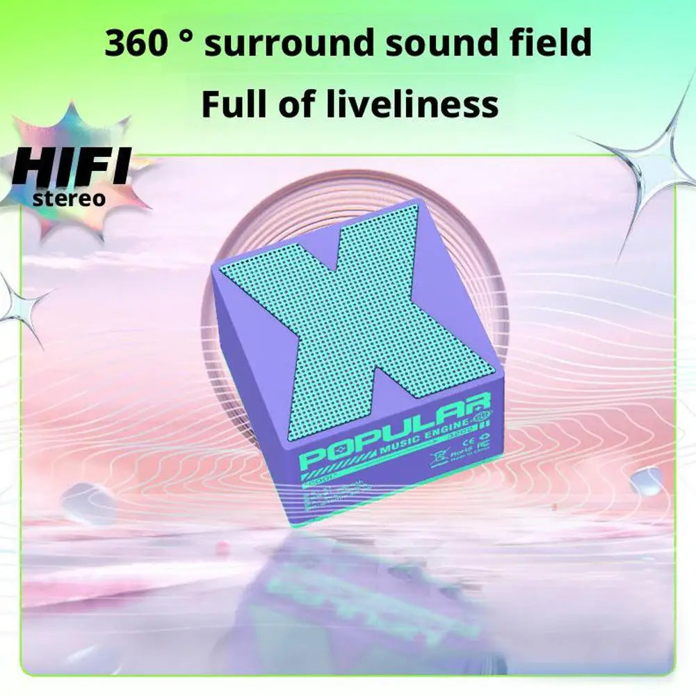 مكبر صوت محمول بتقنية البلوتوث - صوت محيطي عالي الدقة بزاوية 360 درجة، جهير قوي، صوت ثلاثي الأبعاد، إمكانية الاقتران، أحدث إصدار من تقنية البلوتوث 5.4، فكرة هدية مثالية