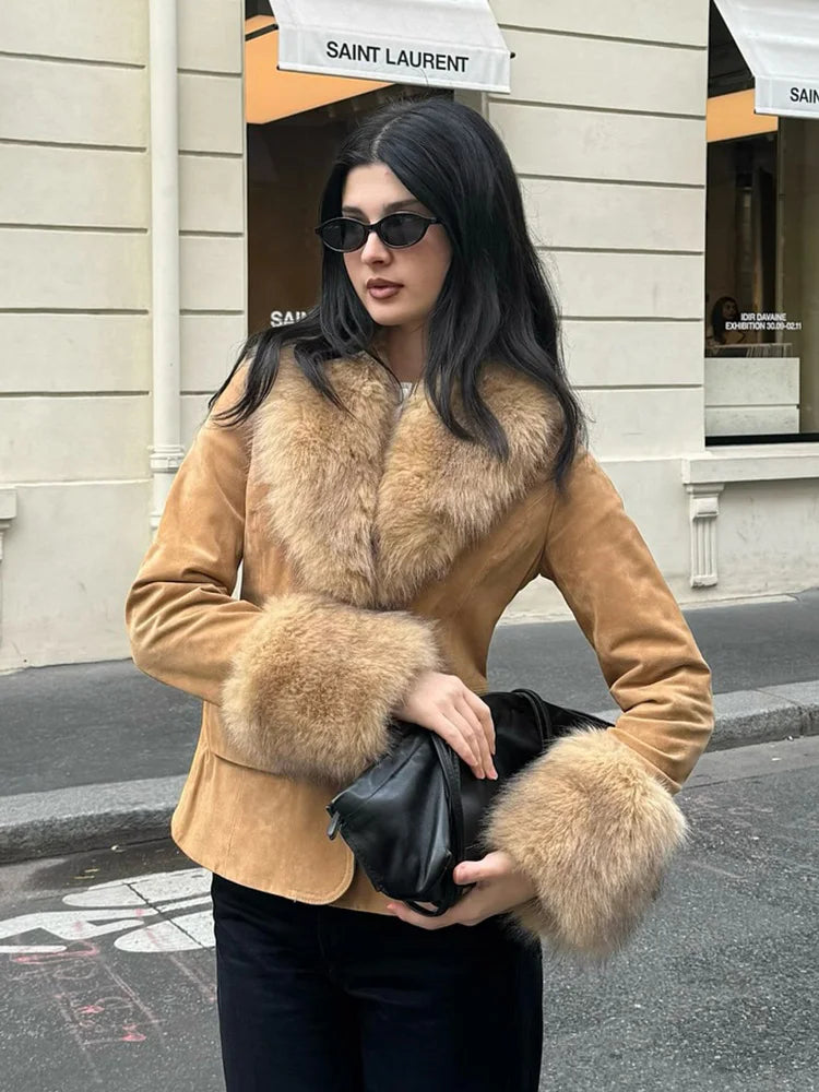 HH Women Winter Fashion Turn-down Collar Solid Straight Blazer Slim Fit Long Sleeve One Button Pocket Streetwear Suit Jacket SwiftNest