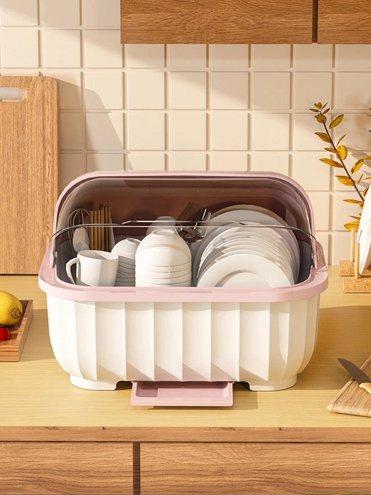 Kitchen Drain Cabinet With Lid, Bowl Box For Storing Dishes, Dishes, Tableware, Household Small Storage Rack, Chopsticks Storage