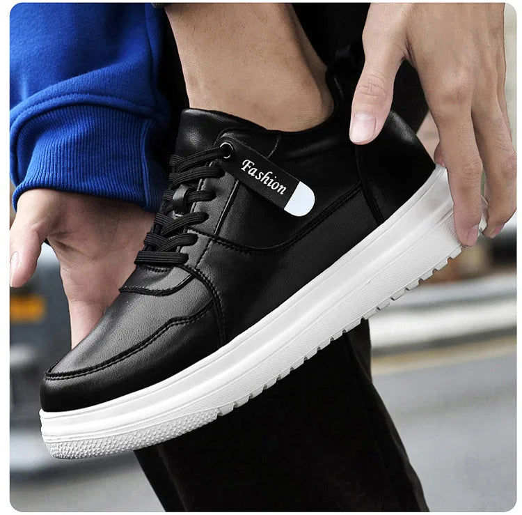 Fashion Men Casual Shoes Men Low Cut Sneakers Breathable Height Increasing Shoes 6/8/10CM Thick Sole Hard-Wearing Male Footwear