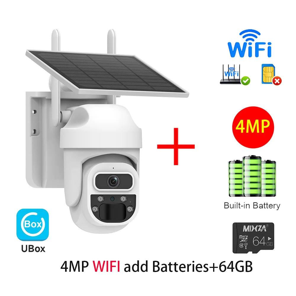 INQMEGA 8MP 4K Solar Wirelesss IP Camera With Battery Outdoor HD 4MP Dual Lens WiFi IP Camara Solar Panel CCTV Security Factroy
