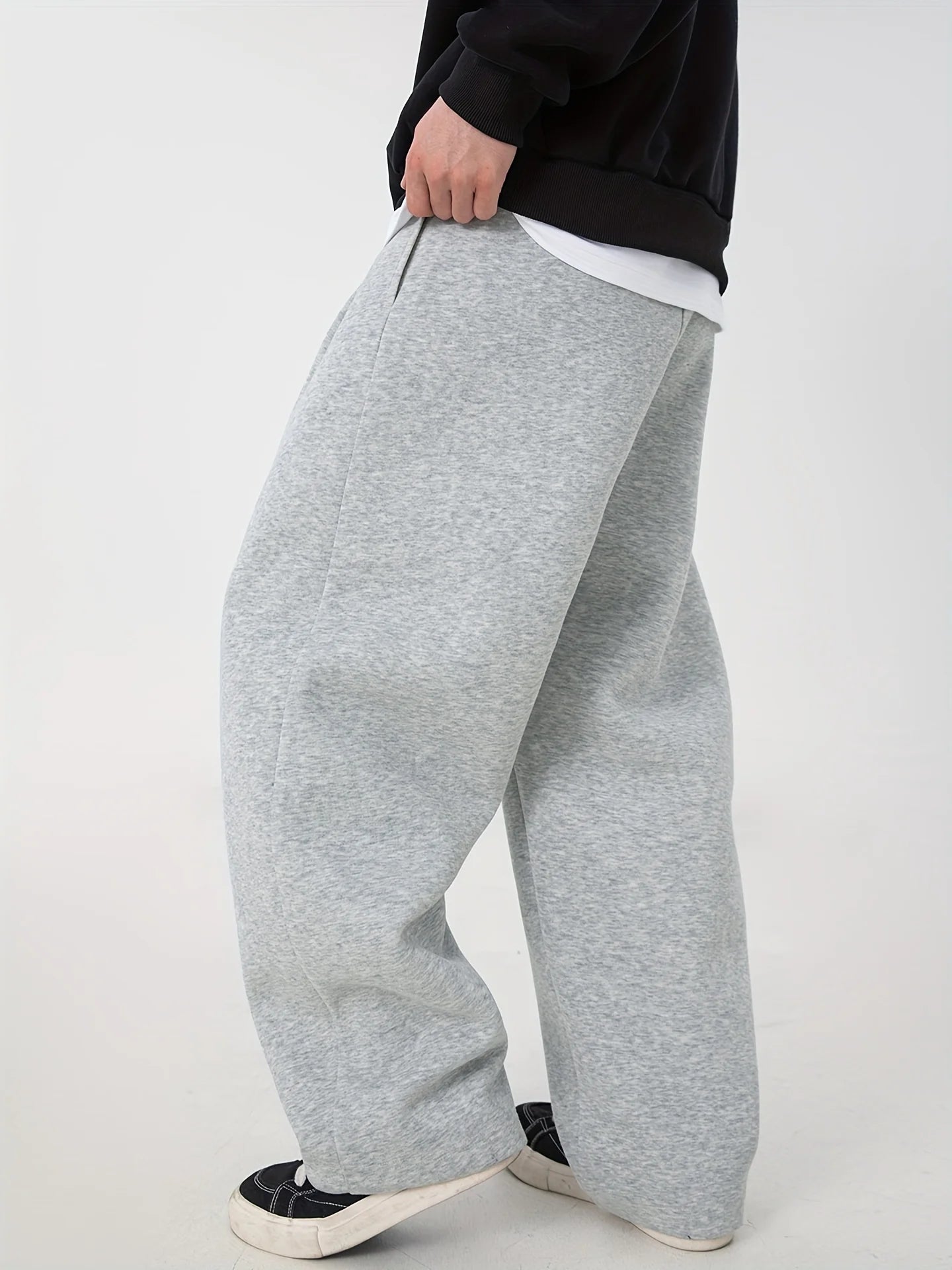Men's Fashion All Seasons Basic Solid Color Oversized Drawstring Loose Casual Sweatpants/Sports Pants trousers