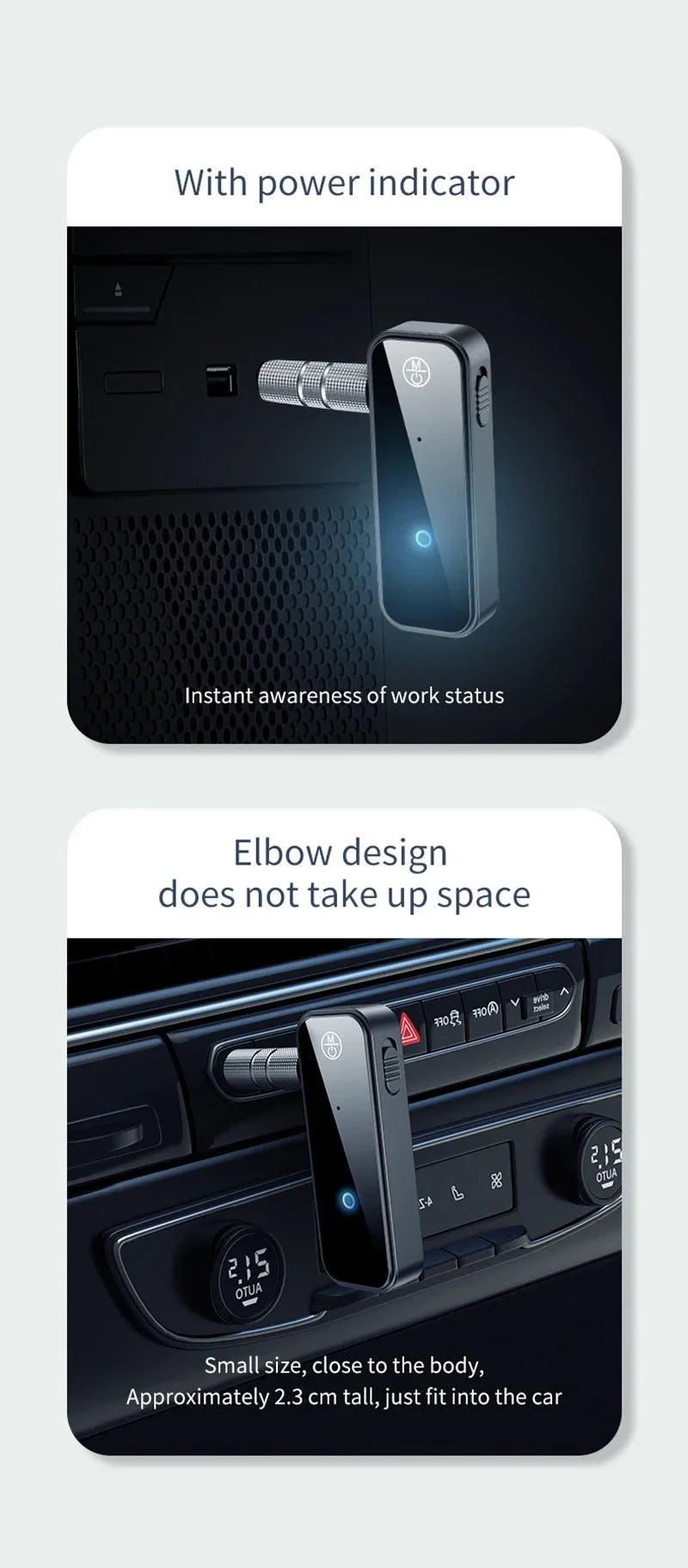 2 in 1 Bluetooth Transmitter Audio Receiver 3.5MM AUX With Mic Handsfree Stereo Music Wireless Adapter For TV PC Car Kit